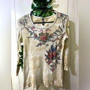 Vanilla Sugar Los Angeles bedazzled tattoo shirt Medium